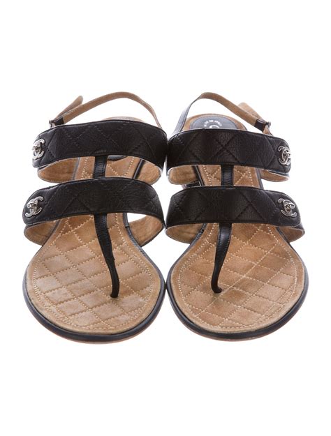 quilted sandals chanel|authentic chanel sandals.